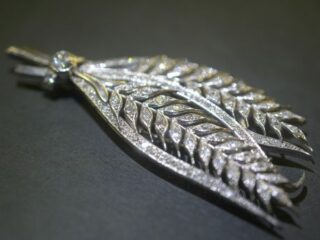 アールデコ麦の穂ブローチ|オールドヨーロピアンカットダイヤ (鑑定書付)【商品番号4618】　